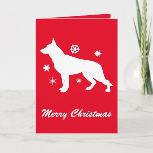 Merry Christmas German Shepherd Dog in the Snow Holiday Card