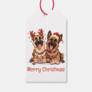 Merry Christmas German Shepherd Dogs Gift Tags