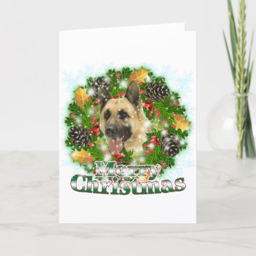 Merry Christmas German Shepherd Holiday Card