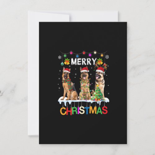 Merry Christmas German Shepherd Santa Christmas Tr Invitation