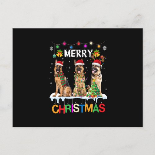 Merry Christmas German Shepherd Santa Christmas Tr Postcard