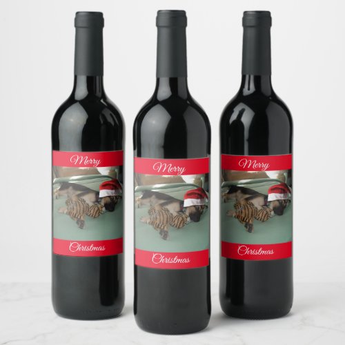 Merry Christmas Gernan Shepherd Wine Label