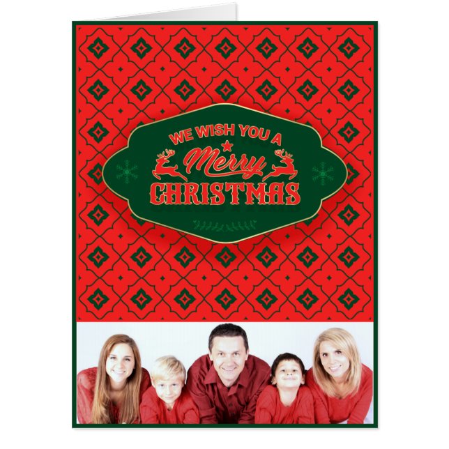 Merry Christmas Giant Family Photo Card (Front)
