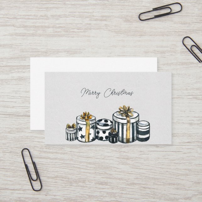 Merry Christmas Gift Boxes Business Card (Front/Back In Situ)