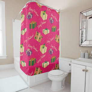 Merry Christmas Gift Boxes Shower Curtain