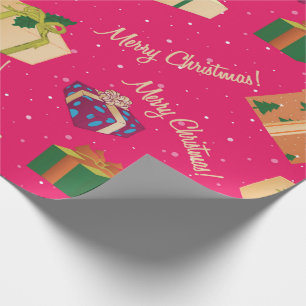 Merry Christmas Gift Boxes Wrapping Paper