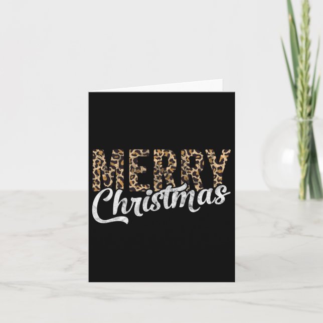 Merry Christmas Gift Family Xmas Leopard Buffalo P Card (Front)