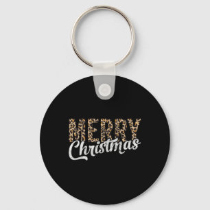 Merry Christmas Gift Family Xmas Leopard Buffalo P Keychain