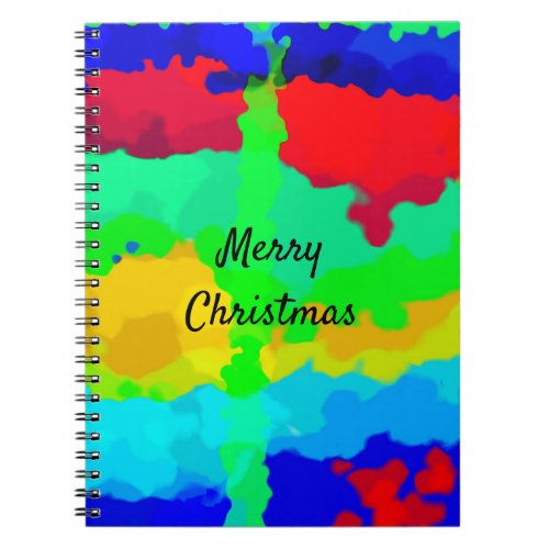 Merry Christmas Gift Favor Ink Splash Abstract  Notebook