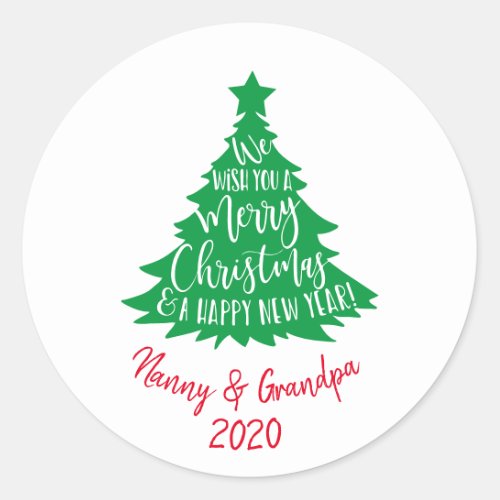 merry Christmas gift for grandparents  Classic Round Sticker