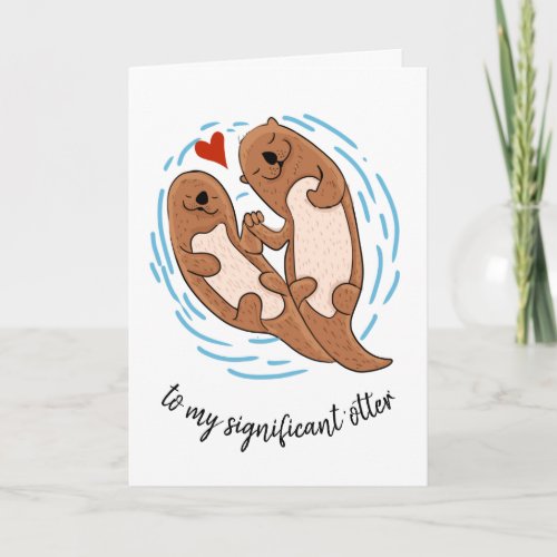 merry Christmas gift for husband wife otter Card