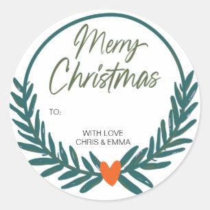 Merry Christmas Gift Label Personalized with Names