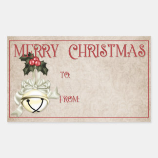 Merry Christmas Gift Labels | Bell & Green Ribbon