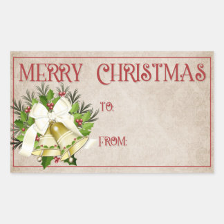 Merry Christmas Gift Labels | Golden Bells