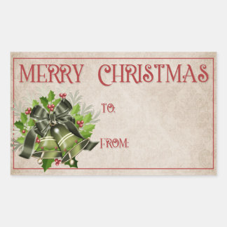 Merry Christmas Gift Labels | Green Bells