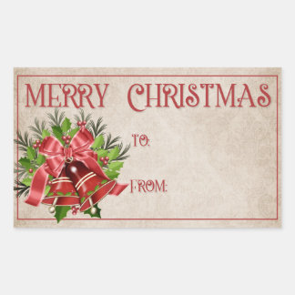 Merry Christmas Gift Labels | Red Bells