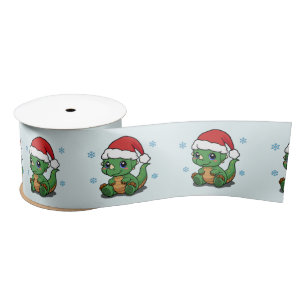 Merry Christmas Gift Ribbon – Cute Dinosaur