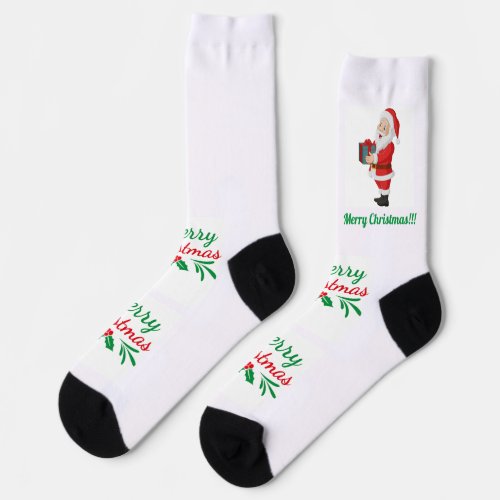 Merry Christmas Gift Santa Sustainable Premium Socks
