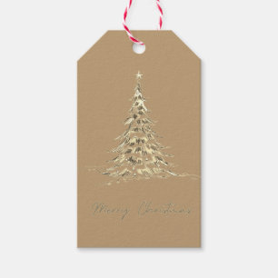 Merry Christmas Gift Tag Elegant Christmas Tree