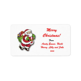 Merry Christmas Gift Tag Label - Personalized Name
