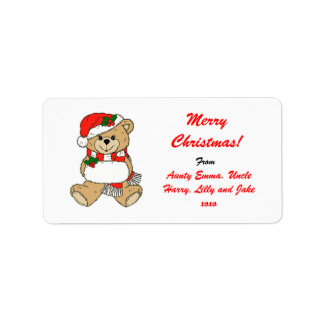 Merry Christmas Gift Tag Label - Personalized Name