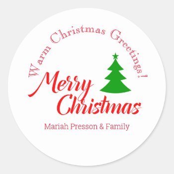Merry Christmas Gift Tag Labels by thepapershoppe at Zazzle
