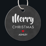 Merry Christmas Gift Tags, Circle Chalkboard Favor Tags<br><div class="desc">These are the perfect little gift tags. You can customize front and back text.</div>
