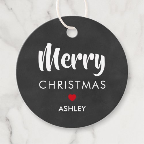 Merry Christmas Gift Tags Circle Chalkboard Favor Tags