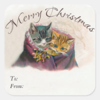 Merry Christmas Gift Tags - Cute Kittens