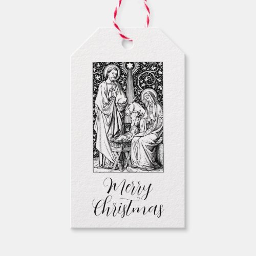 Merry Christmas Gift Tags  Holy Family Nativity 