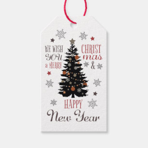Merry Christmas Gift Tags New Year Tree