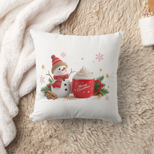 Merry Christmas Gift  Throw Pillow (Blanket)