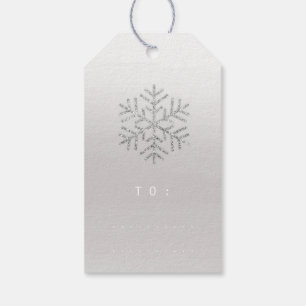Merry Christmas Gift To Script Silver Gray Blue Tags