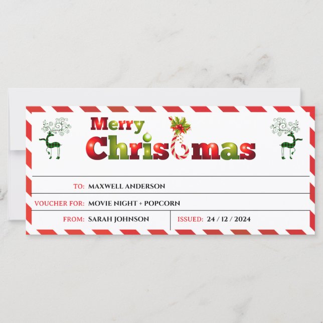 Merry Christmas Gift Voucher (Front)