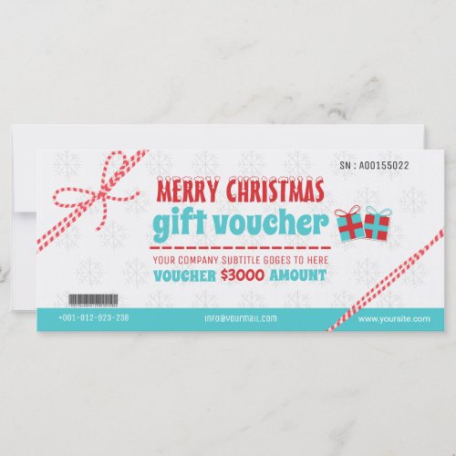 Merry Christmas Gift Voucher Card