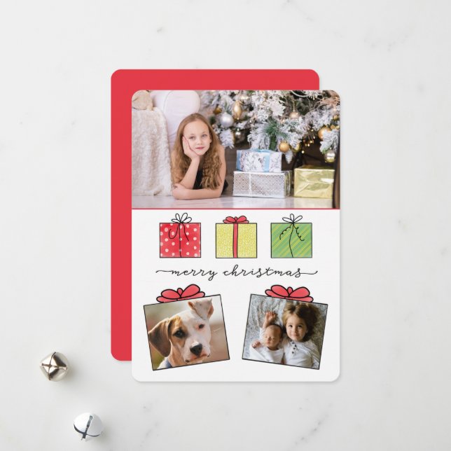 Merry Christmas Gifts 3-photos Holiday  (Front/Back In Situ)