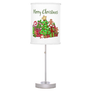 Merry Christmas Gifts Around The Tree Table Lamp