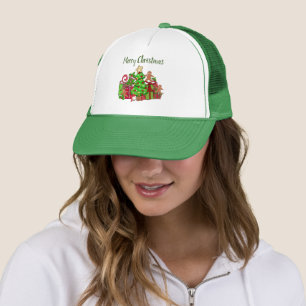 Merry Christmas Gifts Around The Tree Trucker Hat