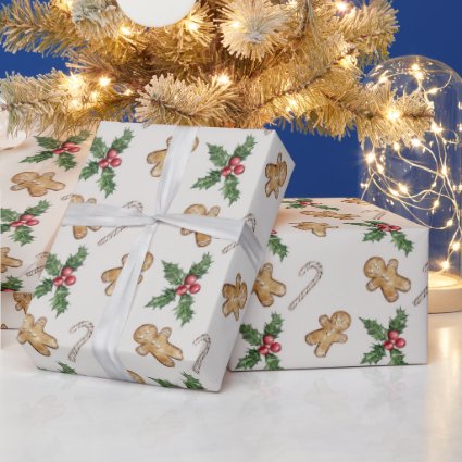 Merry Christmas Ginger Bread Christmas Holly