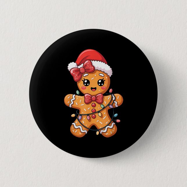 Merry Christmas Gingerbread  Button (Front)