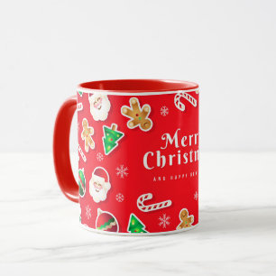 Merry Christmas Gingerbread & Candy Cane Christmas Mug