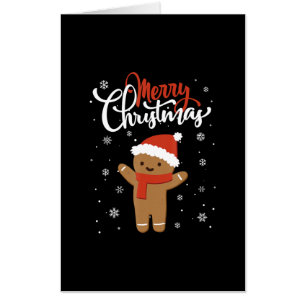 Merry christmas gingerbread christmas cookie card