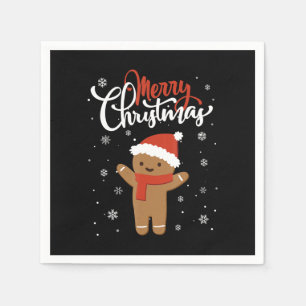 Merry christmas gingerbread christmas cookie napkins