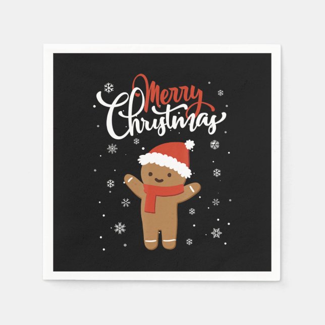 Merry christmas gingerbread | christmas cookie napkins (Front)