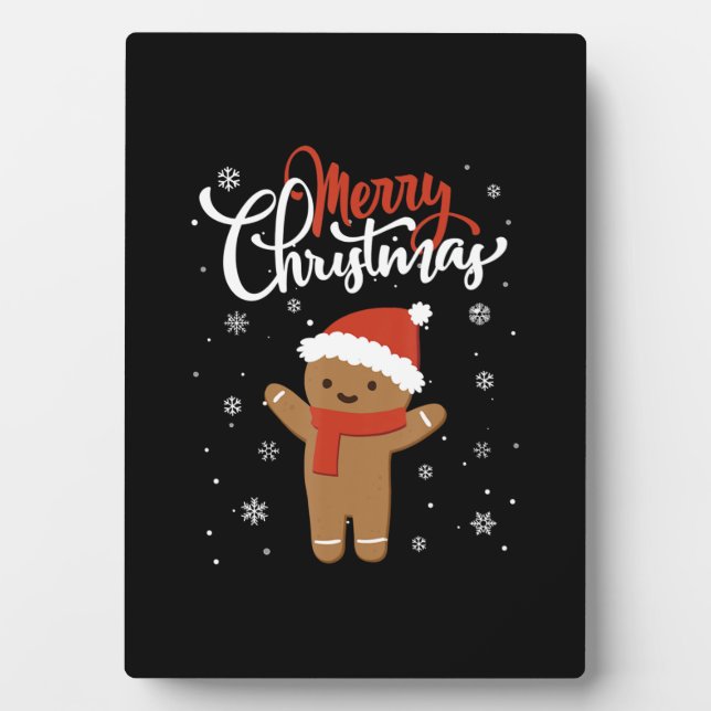 Merry christmas gingerbread | christmas cookie plaque (Front)
