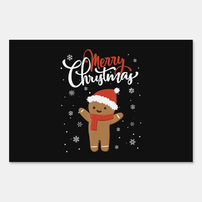 Merry christmas gingerbread | christmas cookie sign (Front)
