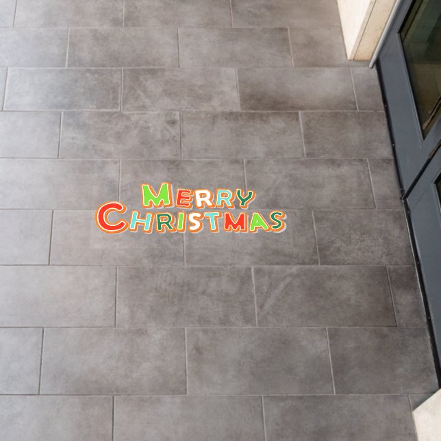 Merry Christmas Gingerbread Cookie Font Bakery  Floor Decals (Restaurant)