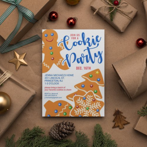 Merry Christmas  Gingerbread Cookie Party Holiday Postcard