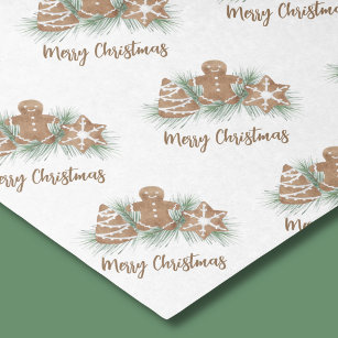 Cute Kraft Paper Black Script Font Merry Christmas, Zazzle