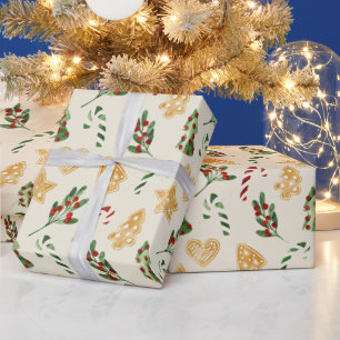 Merry Christmas Gingerbread Cookies Wrapping Paper